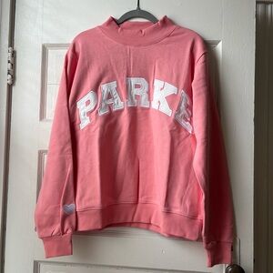 Parker Pink Sweatshirt with White Lettering